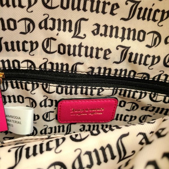 JUICY COUTURE Free Love HOT PINK Semi Charmed BACKPACK - NEW - Picture 3 of 3
